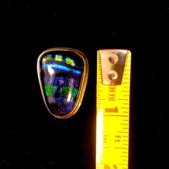 Dichroic Glass 925 Sterling Ring Size 7-1/2 - Picture 5 of 5
